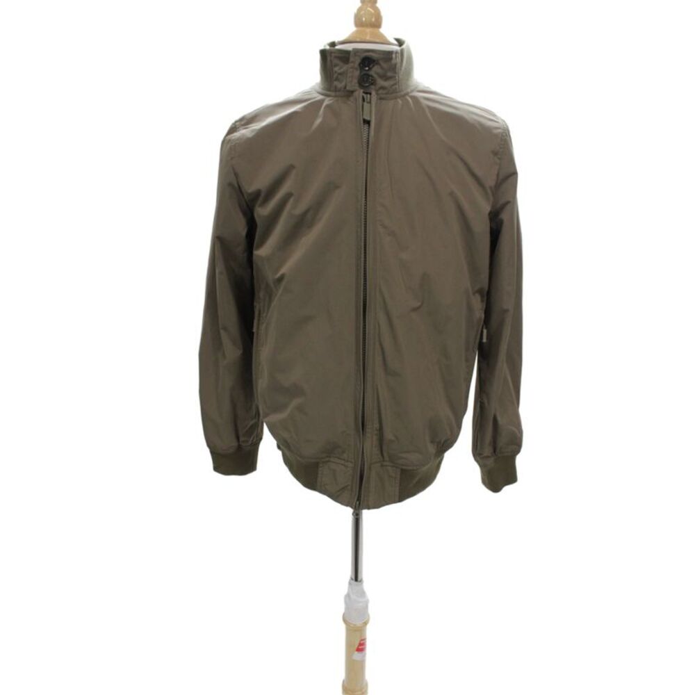 Aspesi Mens Bomber Jacket Green High Neck Button Polyester Size S